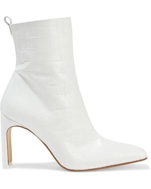 Miista Marcelle Croc-Effect Leather Ankle Boots - White