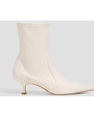 Stuart Weitzman Naomi 50 Leather Ankle Boots - White