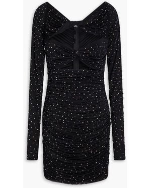 Alex Perry Cutout Crystal-Embellished Stretch-Jersey Mini Dress - Black