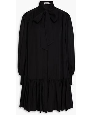 Jonathan Simkhai Quince Pussy-Bow Silk-Chiffon Mini Dress - Black