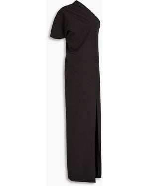 Rhea Costa One-shoulder Crepe Gown - Black