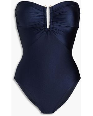 Zimmermann Ruched Bandeau Swimsuit - Blue