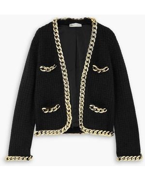 Tory Burch Kendra cardigan aus waffelstrick mit ketten - Schwarz