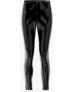 RED Valentino Cropped Vinyl Leggings - Black