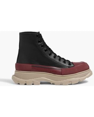 McQueen Tread Slick Leather Boots - Black