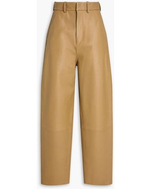 Petar Petrov Rowdy Leather Wide-Leg Trousers - Natural