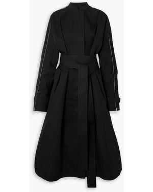 Ferragamo Zip-detailed Cotton-blend Trench Coat - Black