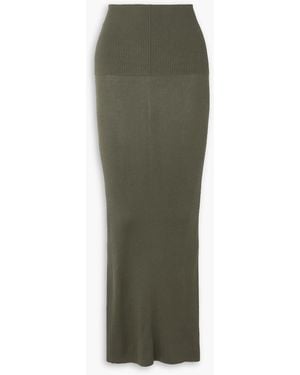 Peter Do Ribbed Stretch-silk Maxi Skirt - Green