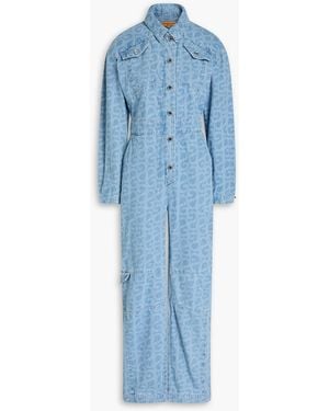 Stine Goya Louisiana Printed Denim Jumpsuit - Blue