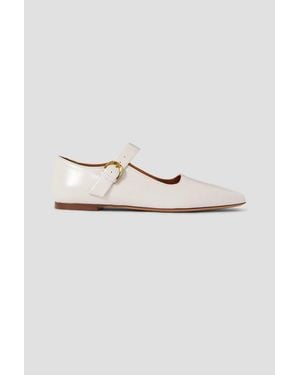 Emme Parsons Tramonto Glossed-Leather Mary Jane Ballet Flats - White