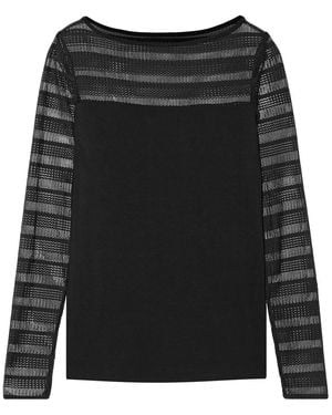 Bailey 44 Lace-Paneled Sttretch-Jersey Top - Black