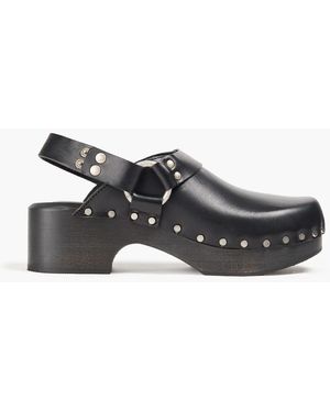 RE/DONE Slingback-clogs "70s" aus leder mit nieten - Schwarz