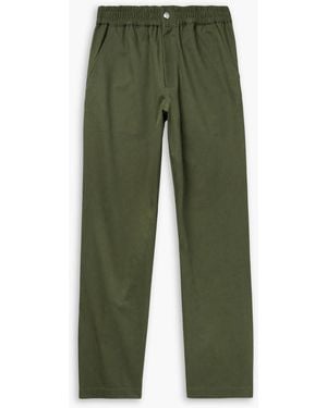 Maison Kitsuné Gerade geschnittene hose aus baumwoll-twill - Grün