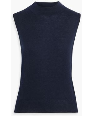 Vince Wool-Blend Mock-Neck Sweater - Blue