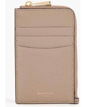 Serapian Pebbled-Leather Cardholder - Natural