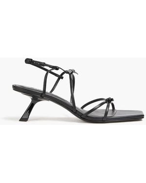 STUDIO AMELIA Ballet 50 Bow-Detailed Leather Sandals - Black
