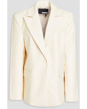 ROTATE BIRGER CHRISTENSEN Faux Leather Blazer - Natural