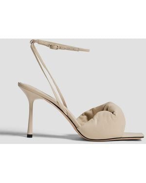 STUDIO AMELIA 90 Twisted Padded Leather Sandals - White