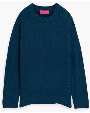 The Elder Statesman Spliced Ribbed Cashmere Jumper - Blue