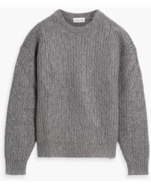 John Elliott Brushed Ribbed-knit Sweater - Gray