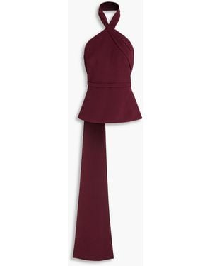 Safiyaa Odele Draped Crepe Top - Red