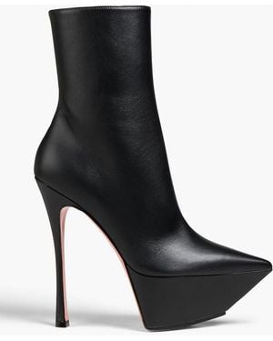 AMINA MUADDI Yigit Leather Platform Ankle Boots - Black