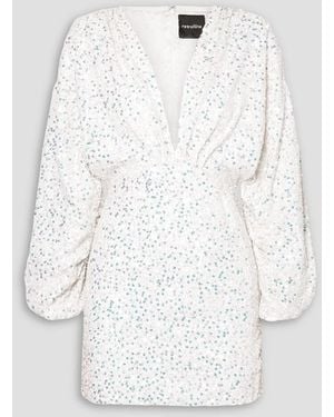 retroféte Aubrielle Sequined Chiffon Mini Dress - White