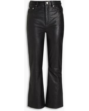 Muubaa Leather Flared Trousers - Black