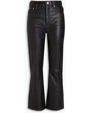 Muubaa Leather Flared Pants - Black