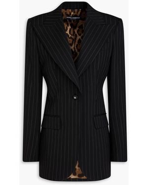 Dolce & Gabbana Blazer aus einer wollmischung mit nadelstreifen - Schwarz