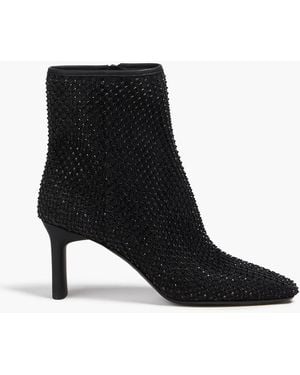 Rag & Bone Aja Crystal-embellished Denim Ankle Boots - Black