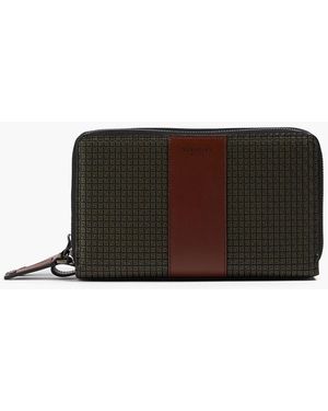 Serapian Embossed Coated-canvas Travel Wallet - Green