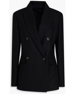 Brunello Cucinelli Bead-Embellished Wool And Cashmere-Blend Felt Blazer - Black