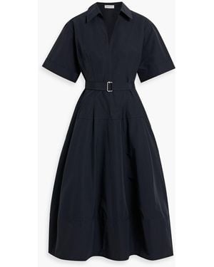 Jonathan Simkhai Deanna Belted Cotton-Blend Poplin Midi Shirt Dress - Blue