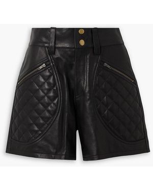 Isabel Marant Candice Quilted Leather Shorts - Black