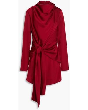 Nicholas Draped Satin-crepe Mini Dress - Red
