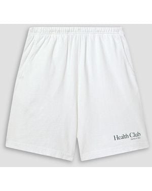 Sporty & Rich Printed Cotton-jersey Shorts - White