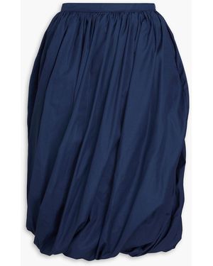 Marni Gathered Cotton-poplin Skirt - Blue