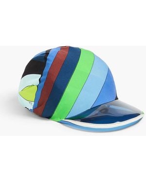 Emilio Pucci Printed Stretch-jersey And Pvc Cap - Blue