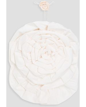 LEO LIN Bloom Rose Strapless Satin Mini Dress - Natural