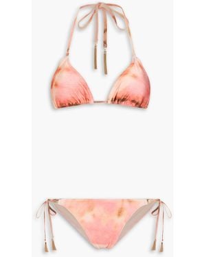 Zimmermann Tie-dyed Triangle Bikini - Pink