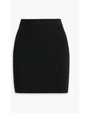 Tom Ford Ribbed Wool-Blend Mini Skirt - Black