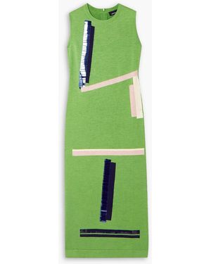 Akris Embellished Silk-blend Jacquard-knit Midi Dress - Green