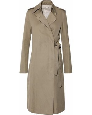 Helmut Lang Cotton And Linen-Blend Gabardine Trench Coat - Natural
