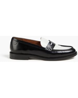 Claudie Pierlot Two-Tone Glossed-Leather Loafers - Black