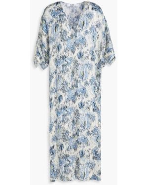 Day Birger et Mikkelsen Printed Hammered-satin Midi Dress - Blue
