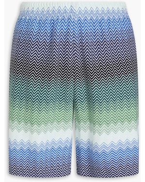 Missoni Crochet-Knit Cotton Shorts - Blue