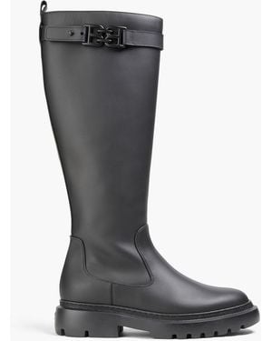 Bally Gaila Leather Knee Boots - Black