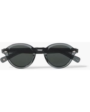 Garrett Leight Flipper Round-Frame Acetate Sunglasses - Black