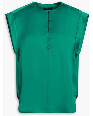 Rag & Bone Maple Gathered Satin Top - Green